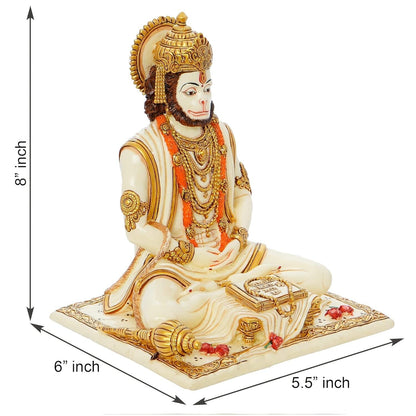 Hindu God Lord Hanuman on Sitting Position Statue Idol Figurine