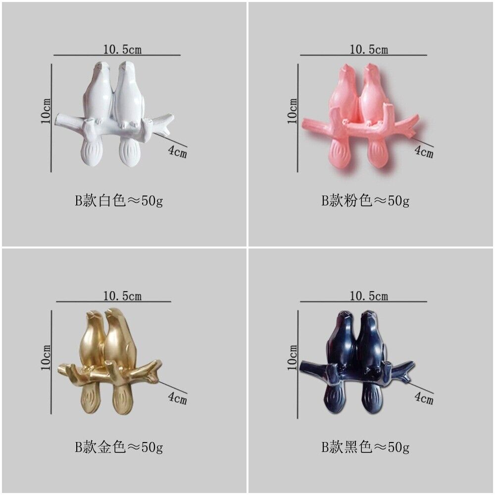 4Pcs/Set Birds Resin Hooks Wall Decor Bedroom Door Seamless Coat Frame Organizer