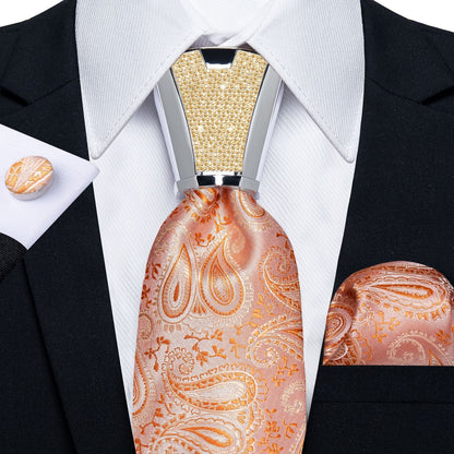 Men Necktie 3Pcs Luxury Striped Ties Cufflinks Pocket Square Wedding Accessories