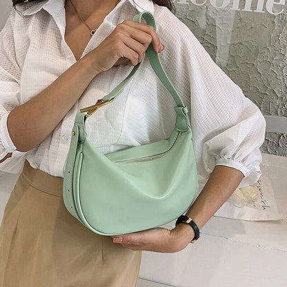 Vintage Bag Synthetic Leather Zipper Shoulder Purses Simple Handbags 28*15*8 CM