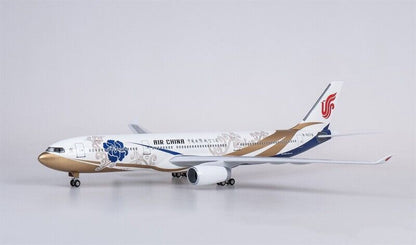 47CM AIR CHINA AIRBUS A330 Passenger Plane Led Sound Light Resin Aircraft Model