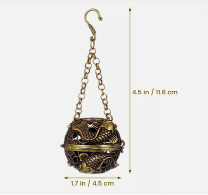 Brass Incense Burner Hollow Aromatherapy Balls Censer Home Outdoor Incar Antique