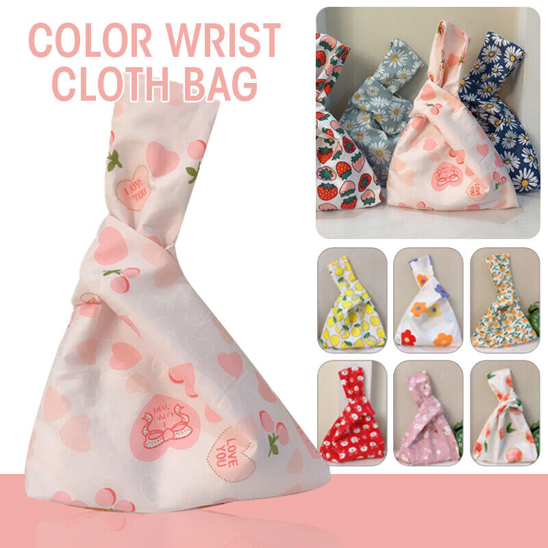 Ladies Knot Handbag Japanese Style Portable Knot Wrist Bag Phone Key Pouch