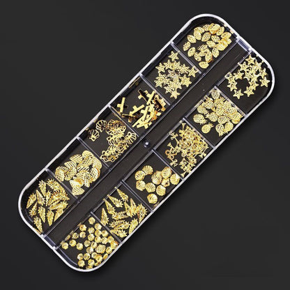 Nail Art Decor 12Design Box 3D Irregular Abalone Seashell Fragment Flakes Charms