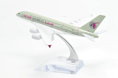 1:400 16cm Air Bus A380 Qatar Airways Plane Metal Airplane Model Plane Toy