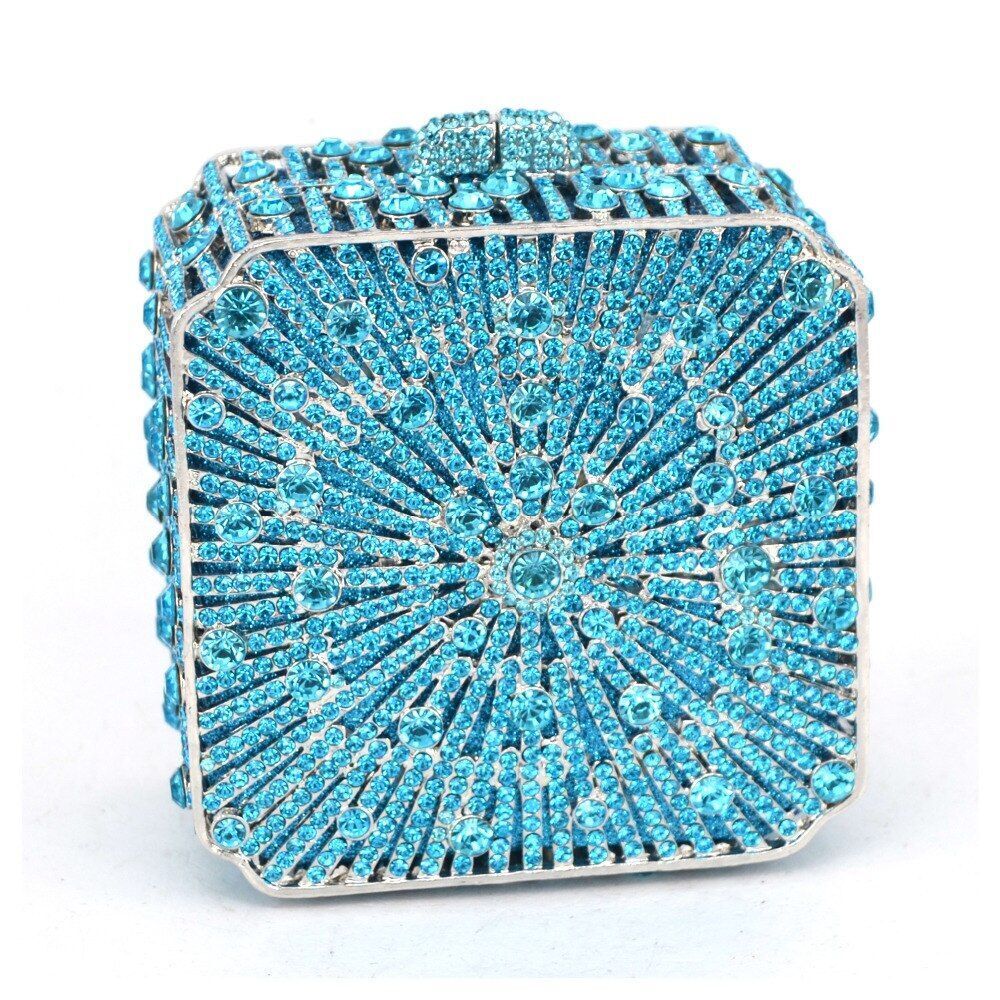 Party Purse Luxury Crystal Clutch Metal Frame Evening Bag Handbags 11*11*6.5 CM