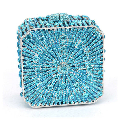 Party Purse Luxury Crystal Clutch Metal Frame Evening Bag Handbags 11*11*6.5 CM