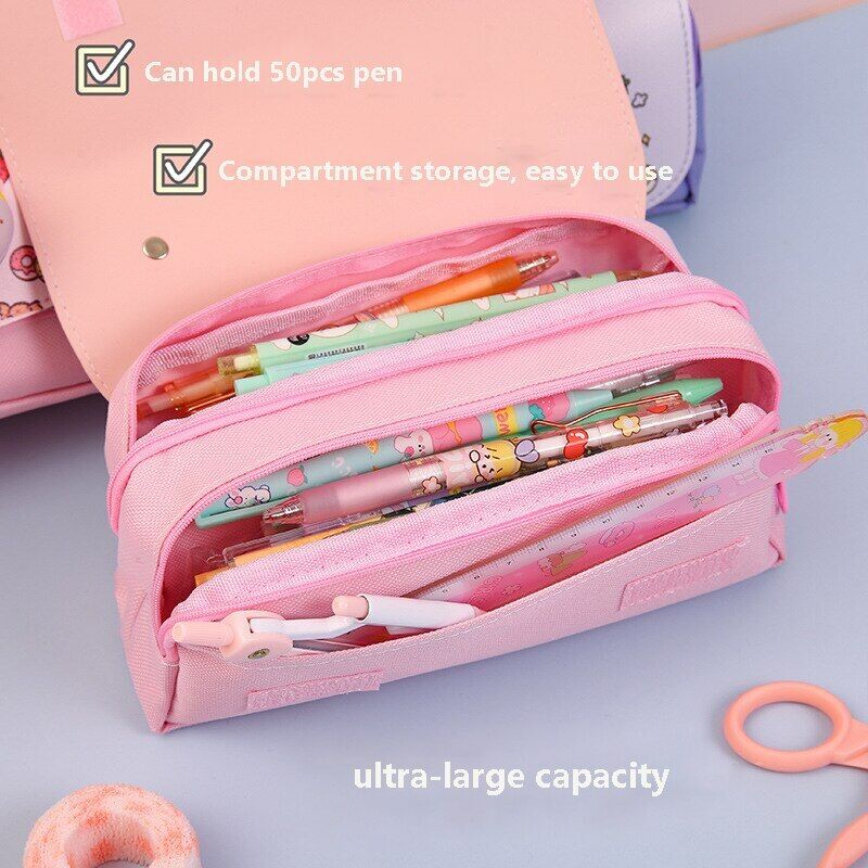 Kawaii Stationery Pensil Case Decompression Pencil Case Double Layer Pen Bag
