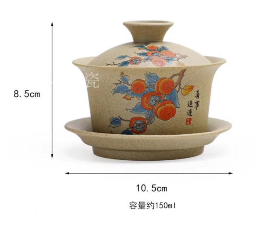 150ml Coarse Pottery Covered Bowl Tea Making Bowl Kung Fu Sancai Tea Maker