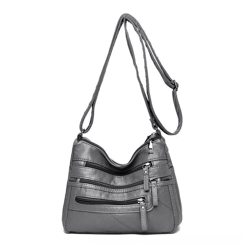 High Quality Soft Leather Shoulder Bags Multi-Layer Crossbody Bag Handbag Purse