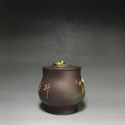 Chinese Yixing Zisha Clay Handmade Exquisite Teapot （茶叶罐 底款：如图）