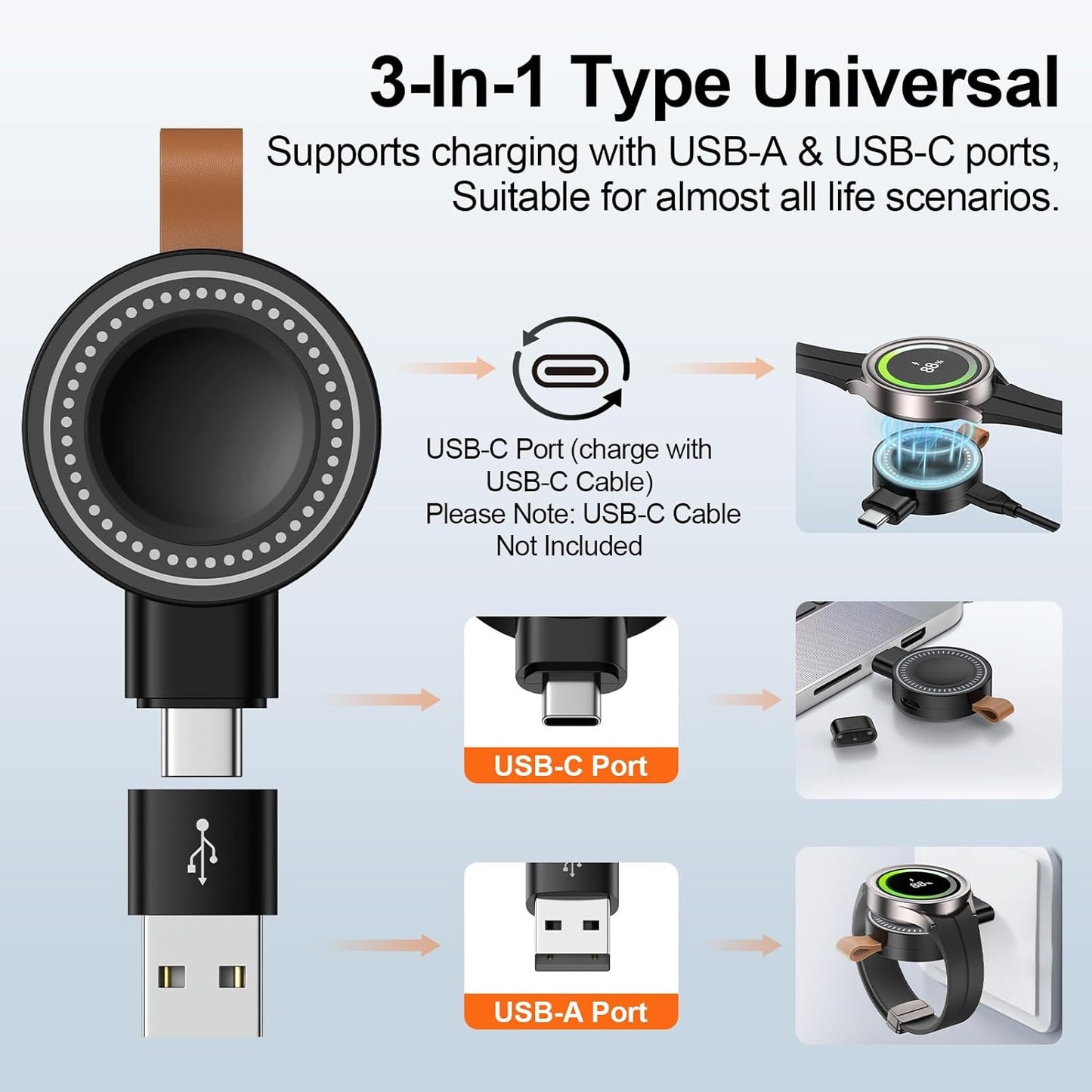 For Samsung Watch Charger for Samsung Galaxy Watch 8 7 Ultra 6 5 4 Watch8 Classi