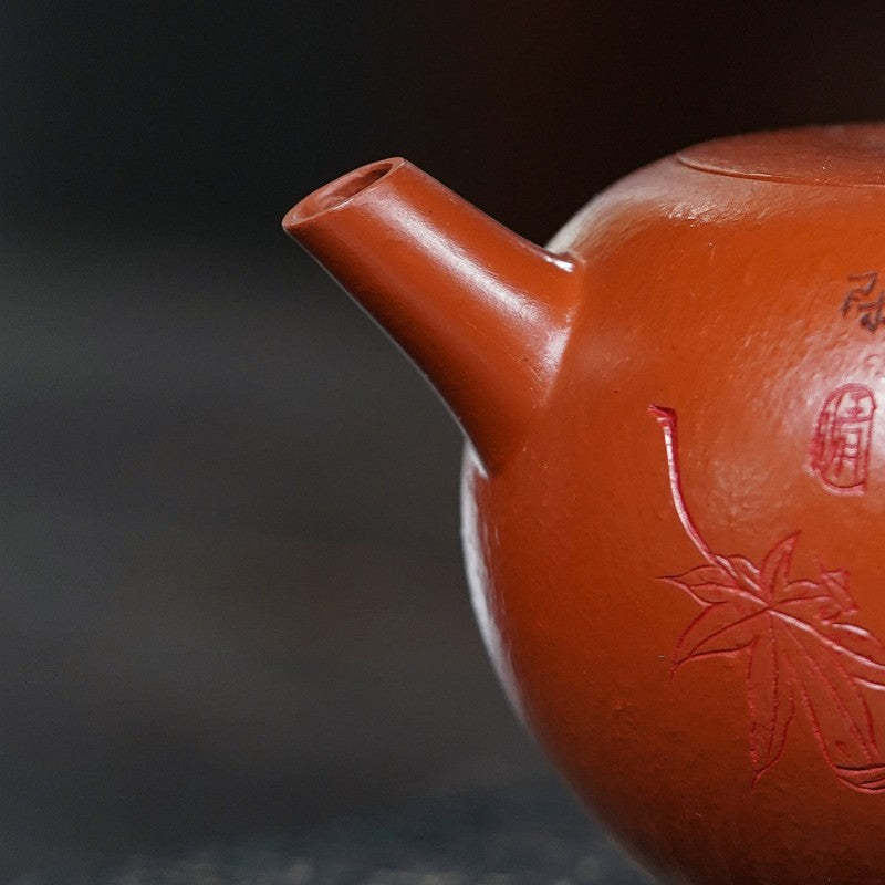 Handmade Carve Real Yixing Zisha Zhu Clay Tea Pot Original Ore Kungfu Master Pot