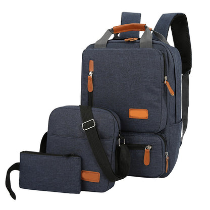 3pcs Backpack Set Women Men Laptop Backpack Shoulder Bag Travel School Business