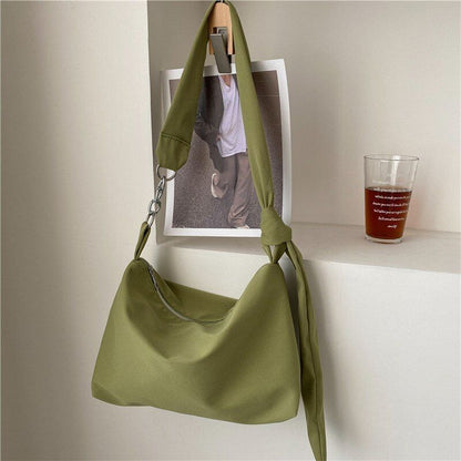 Black Crossbody Bags Handbag Solid Chain Knotted Straps Messenger Shoulder Bags