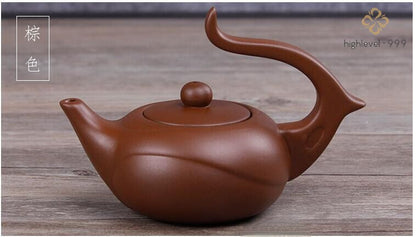 12CM Wonderful Yixing Purple Clay Manual Sculpture Small Celestial Teapot