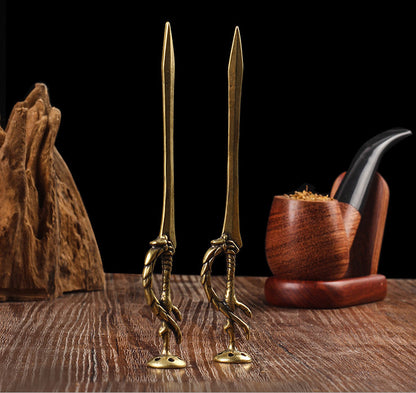 New Creative Pure Brass Tobacco Pipe Tamper Copper Cigar Pipe Cleaning Tool
