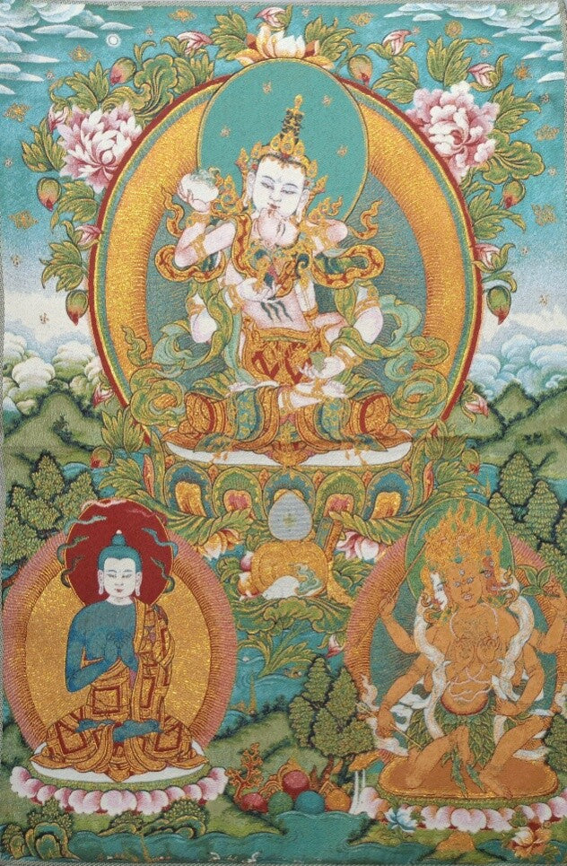 36"*24" Tibet Tibetan Cloth Silk Vajrasattva Buddhist Deity Tangka Thangka Mural