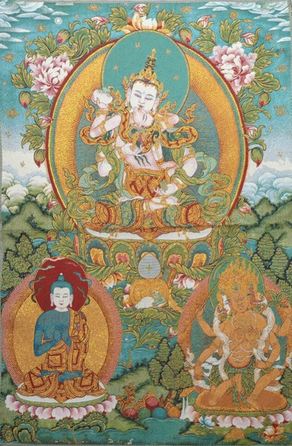 36"*24" Tibet Tibetan Cloth Silk Vajrasattva Buddhist Deity Tangka Thangka Mural