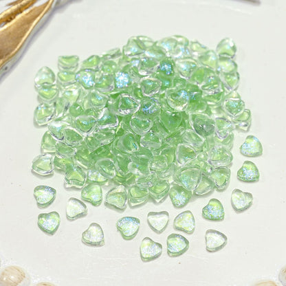 Nail Art Decals 20-100Pcs 3D Heart Charms Clear Acrylic DIY Manicure Accessories