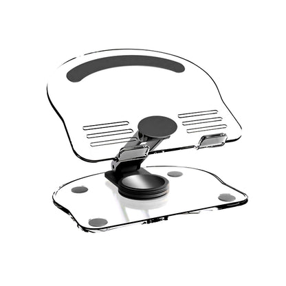 Acrylic Tablet Stand Desktop Foldable Holder 360° Rotation Base Clear Bracket mq