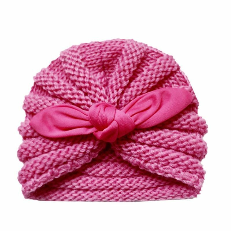 Baby Hat Knitted Winter Girls Bonnet Beanie Turban Newborn Cap Boys Accessories
