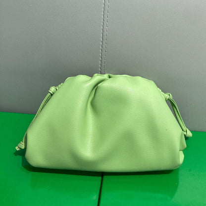 Cow Leather Cloud Bag Shoulder Bag Small Crossbody Dumpling Shape Handbag Clutch