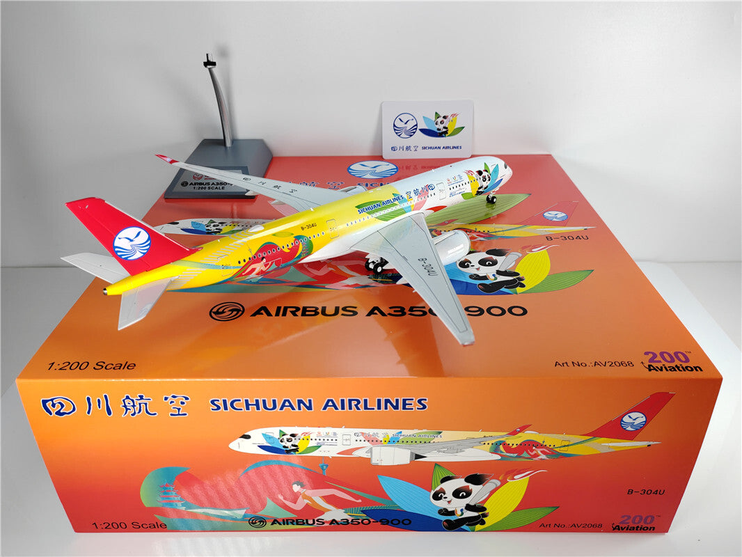 1:200 Aviation SICHUAN AIRLINES AIRBUS A350-900 Passenger Airplane Diecast Model