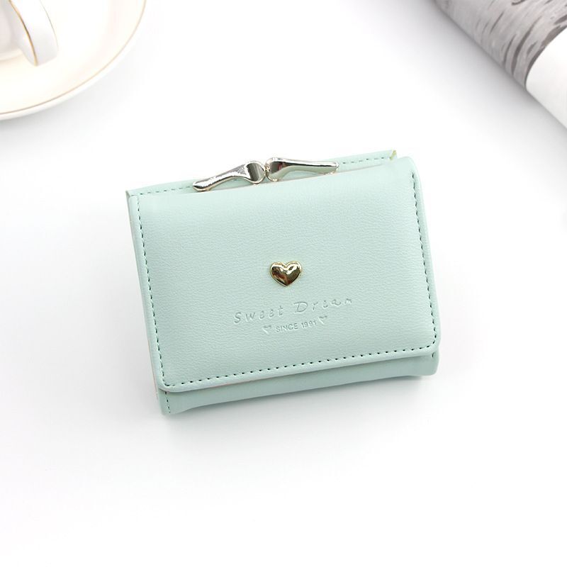 Small Wallet Loving Heart Short Wallet Card Holder Coin Purse Clutch Bags Hasp