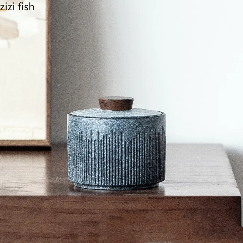 Small Tea Caddy Jar Sealed Jar Decorative Tank Tea Box Portable Tea Can Tea