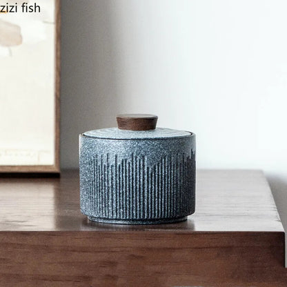 Small Tea Caddy Jar Sealed Jar Decorative Tank Tea Box Portable Tea Can Tea