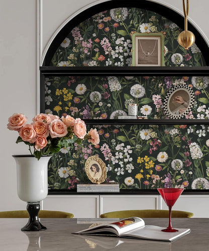 Floral Peel and Stick Wallpaper Floral Leaf Contact Paper 16.9Inch X 118.1Inch B