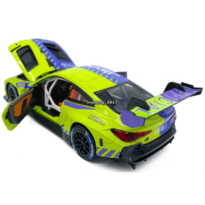 1/24 BMW M4 GT3 Model Car Diecast Toy Vehicle Toys for Boys Kids Gifts Green