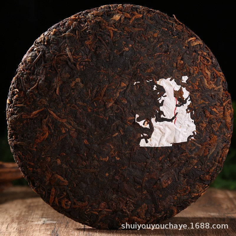 Pu'er Tea Ripe Tea Bulang Mountain Banzhang Ripe Pu'er Aged Aroma 357g Tea Cake