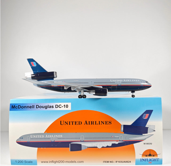 1:200 InFlight United Airlines DC-10 N1853U Airplane Diecast Plane Model
