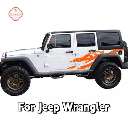 For Jeep Wrangler Rubicon Sahara Side Door Decals Graphics Mountain Car Sticker