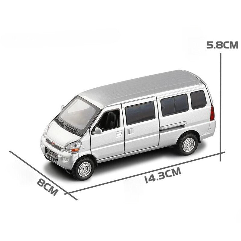 1:32 Diecast Wuling Glory Van Metal Car Model Toy Door Open Sound Light Gift