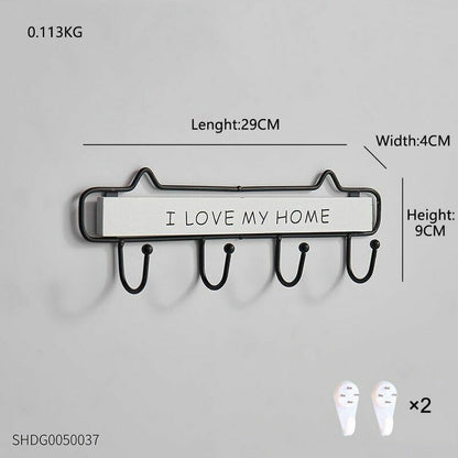 Key Holder Hanger Wall Hanging Wood Wall Organizer Rectangle House Shape Rack