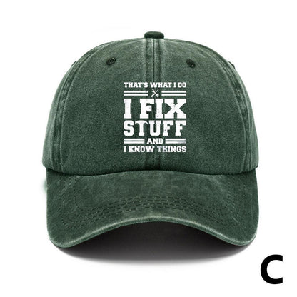 I Fix Stuff and I Know Things Hat for Men Funny,2023 Retro Baseball Caps NEW