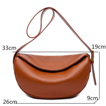 Genuine Leather Handbag Wide Shoulder Strap Shoulder Bag Messenger Bag Sac 1 PC