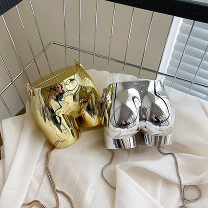 Women Bag Metallic Shoulder Bag High Quality Chain Messenger Bags Purse Ladies