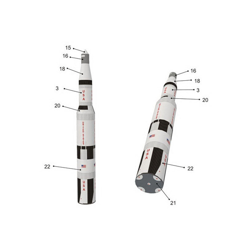 1:300 USS Saturn V Rocket&Launch Pad Unassembled Paper Model Handmade Ornaments
