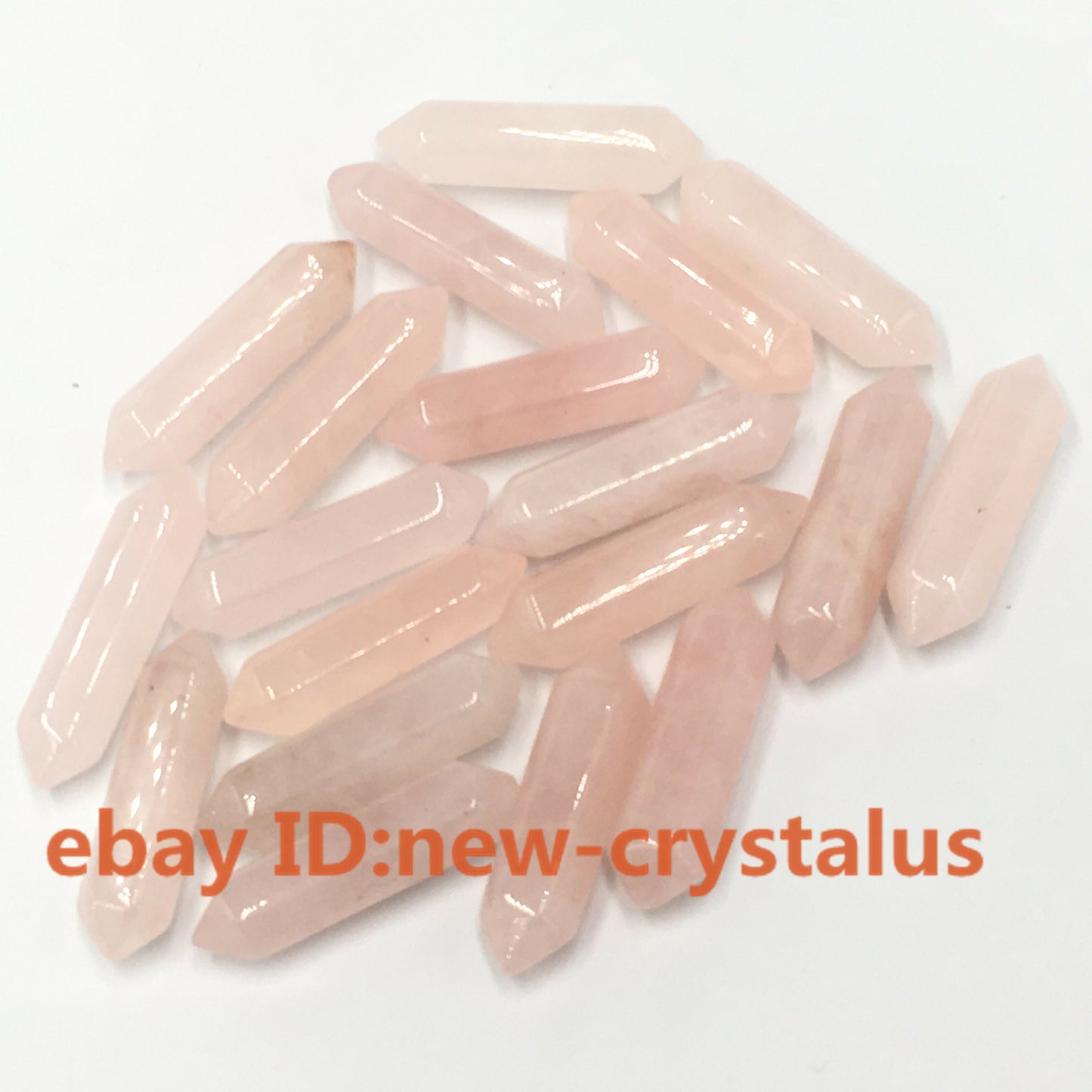 10pc Natural Rose Quartz Double Point Obelisk pendant Crystal Wand reiki Healing