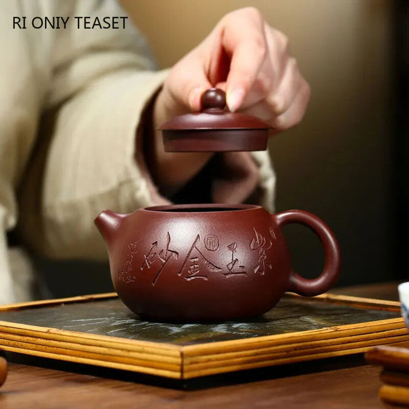 Authentic Yixing Purple Clay Teapots Famous Handmade Xishi Tea Pot Raw Ore