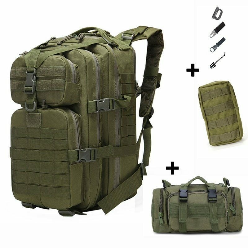 50L Tactical Bag Military Army Backpack Outdoor Multifunction Hiking Rucksack