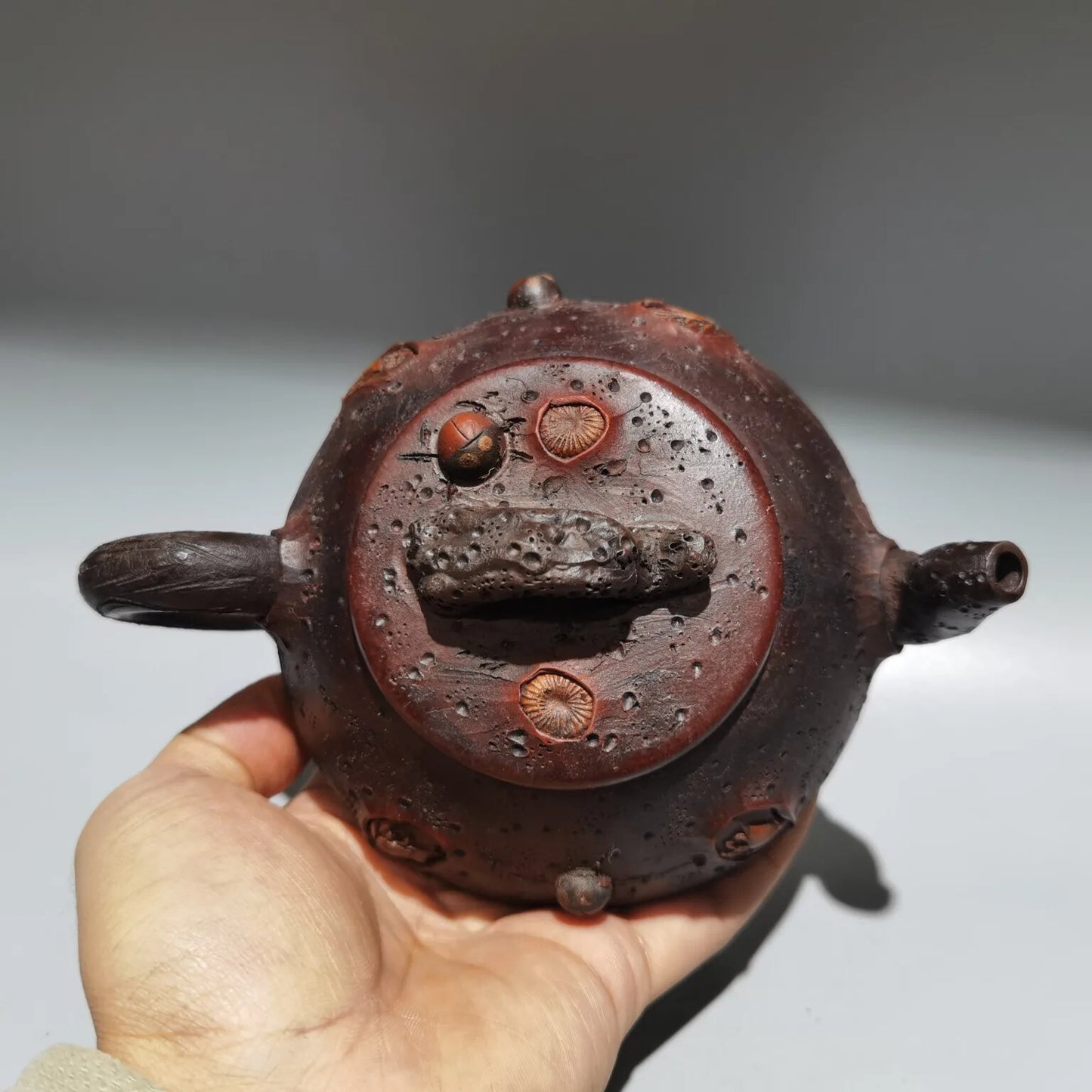 Chinese Yixing Zisha Clay Teapot Spring offering stone gourd tea Pot set 400ml