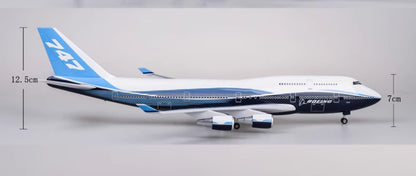 1:150 47CM BOEING 747-400 Passenger Airplane Landing Gear Resin Aircraft Model