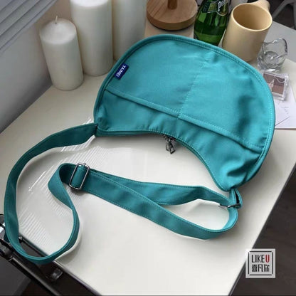 Canvas Bag Messenger Solid Color Handbags Shoulder Underarm Bag Crossbody Purse