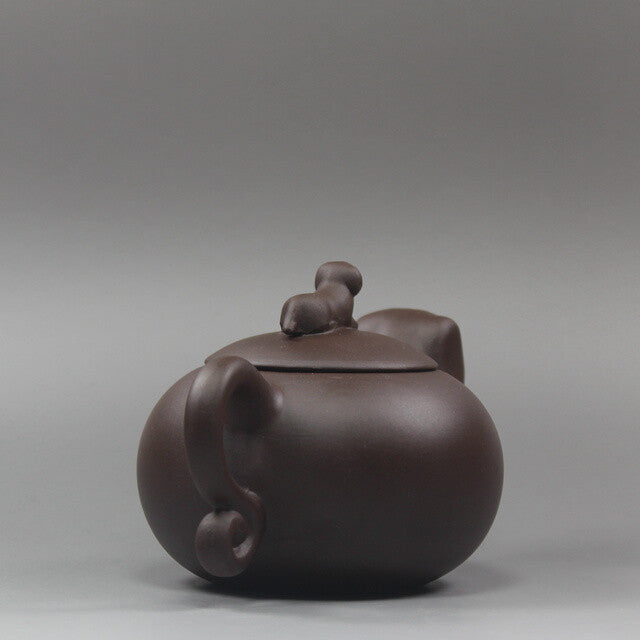 5.2”Chinese Yixing Zisha Pottery Purple Clay Handmade Zodiac Animal Dog Teapot