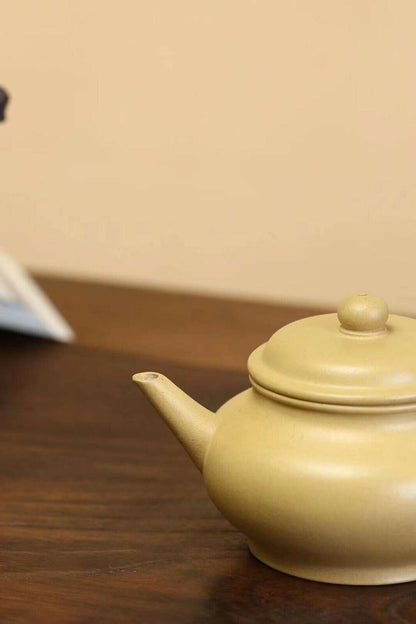 150cc中国宜兴手工紫沙绿粘土茶壶水平胡茶壶-